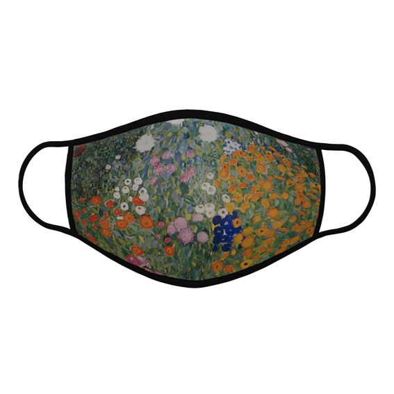 Gustav Klimt-Flower garden black